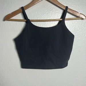 Grey crop length sports bra